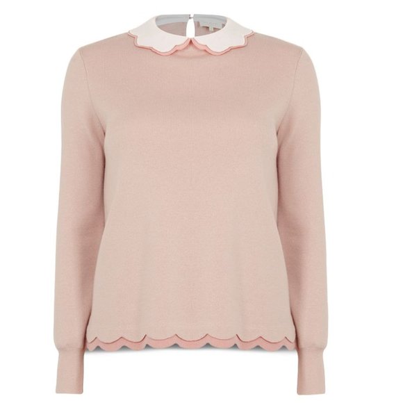 Ted Baker Lheo Scallop Detail Layered Sweater light pink size 1 *PLEASE READ* - Picture 5 of 16